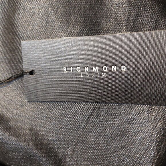 John Richmond Dual-Tone Coated Denim Front & Blue Denim Back Jeans Sz 28 NWT - Picture 9 of 10